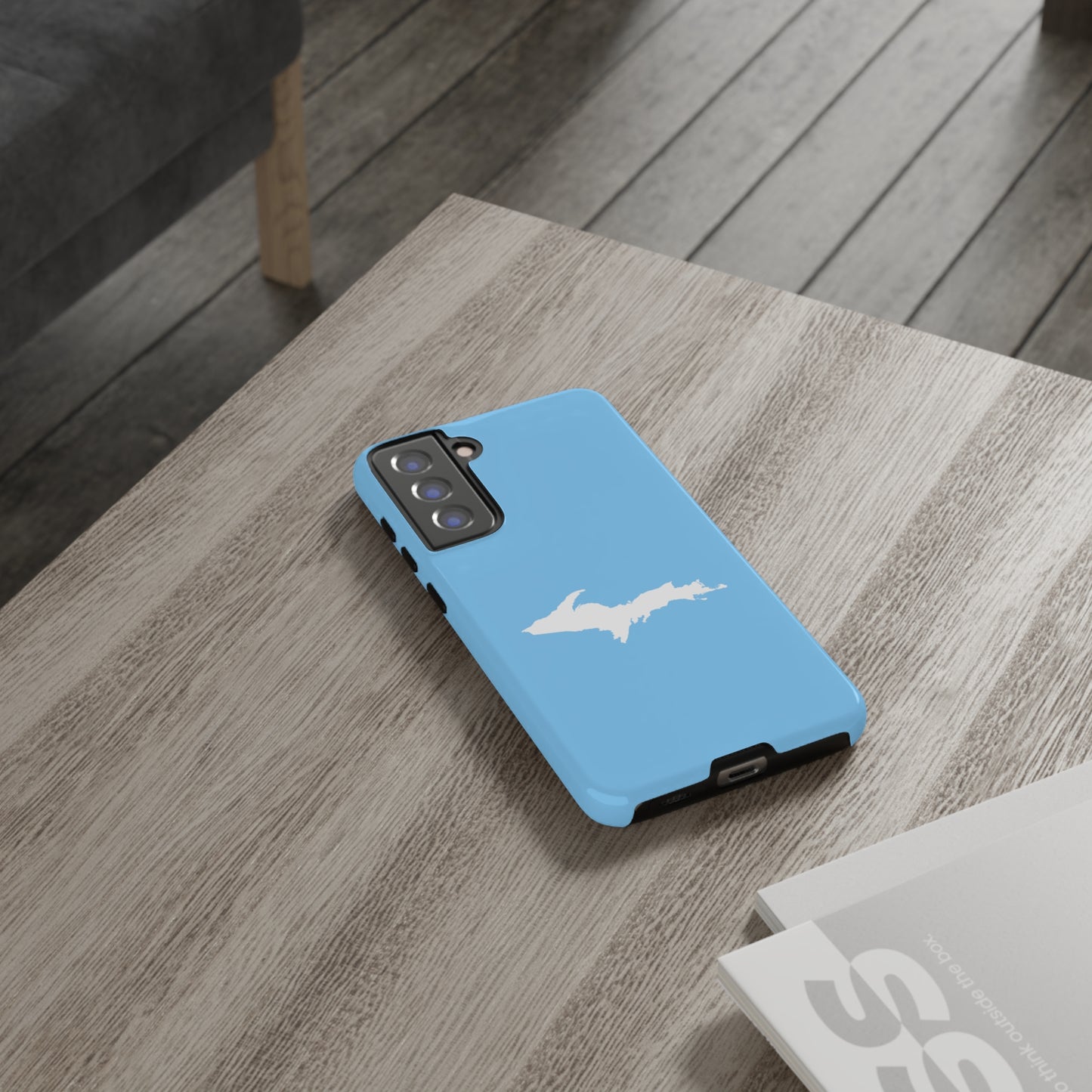 Michigan Upper Peninsula Tough Phone Case (DTW Blue w/ UP Outline) | Samsung & Pixel Android