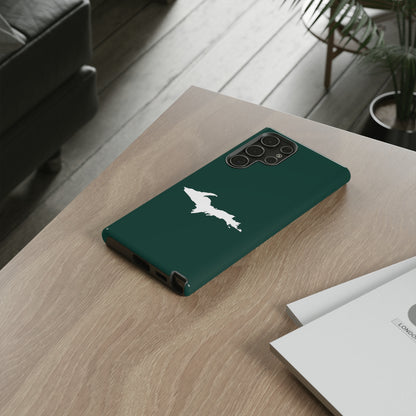 Michigan Upper Peninsula Tough Phone Case (Green w/ White UP Outline) | Samsung & Pixel Android