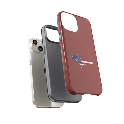 Michigan Upper Peninsula Tough Phone Case (Ore Dock Red w/ UP USA Flag Outline) | Apple iPhone