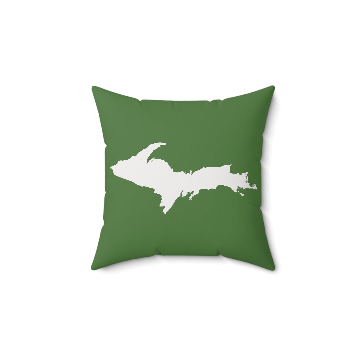 Michigan Upper Peninsula Accent Pillow (w/ UP Outline) | Pine Green