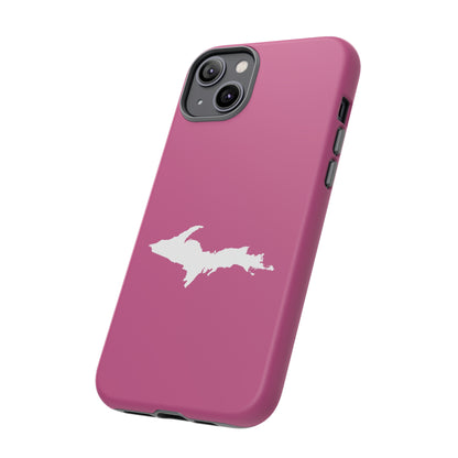 Michigan Upper Peninsula Tough Phone Case (Apple Blossom Pink w/ UP Outline) | Apple iPhone