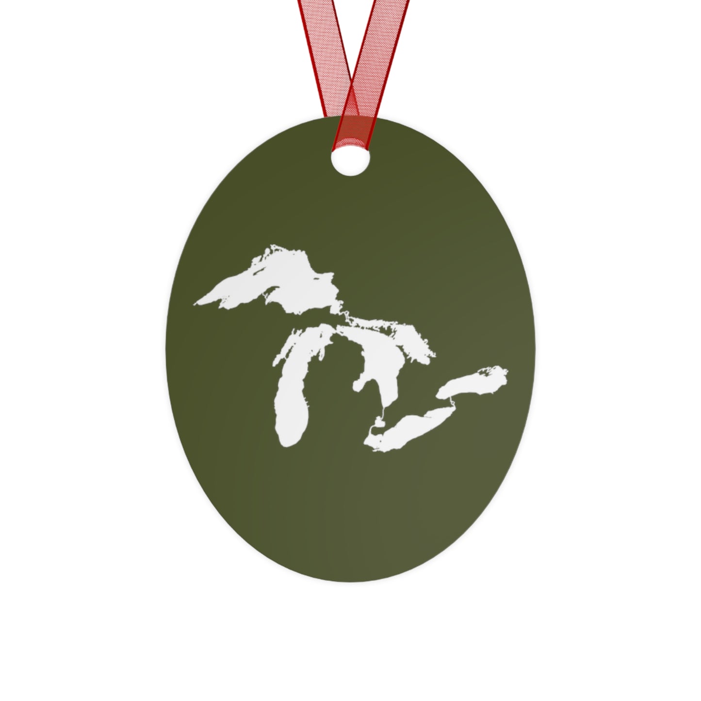 Great Lakes Christmas Ornament | Metal - Army Green