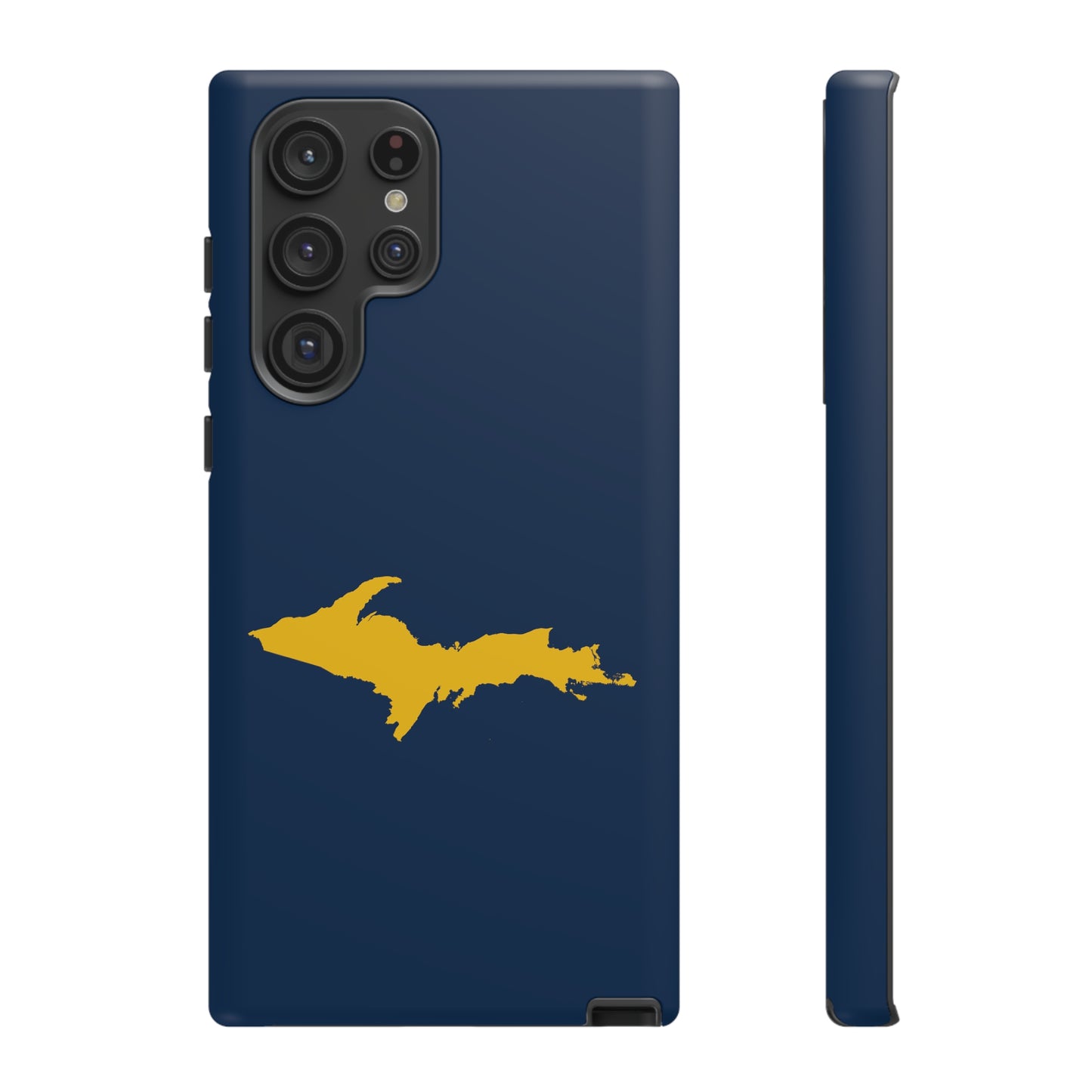 Michigan Upper Peninsula Tough Phone Case (Navy w/ Gold UP Outline) | Samsung & Pixel Android