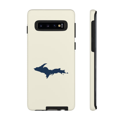 Michigan Upper Peninsula Tough Phone Case (Ivory w/ Navy UP Outline) | Samsung & Pixel Android