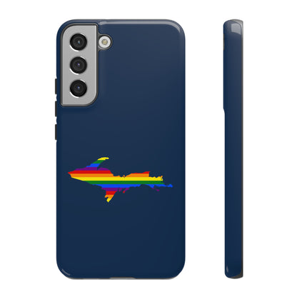 Michigan Upper Peninsula Tough Phone Case (Navy w/ UP Pride Flag Outline) | Samsung & Pixel Android