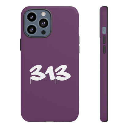 Detroit '313' Tough Phone Case (Plum Tag Font) | Apple iPhone