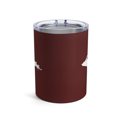 Michigan Upper Peninsula Tumbler (w/ UP Outline) | Cherrywood Color - 10oz