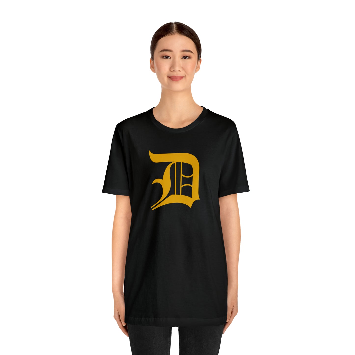 Detroit 'Old English D' T-Shirt (Gold) | Unisex Standard