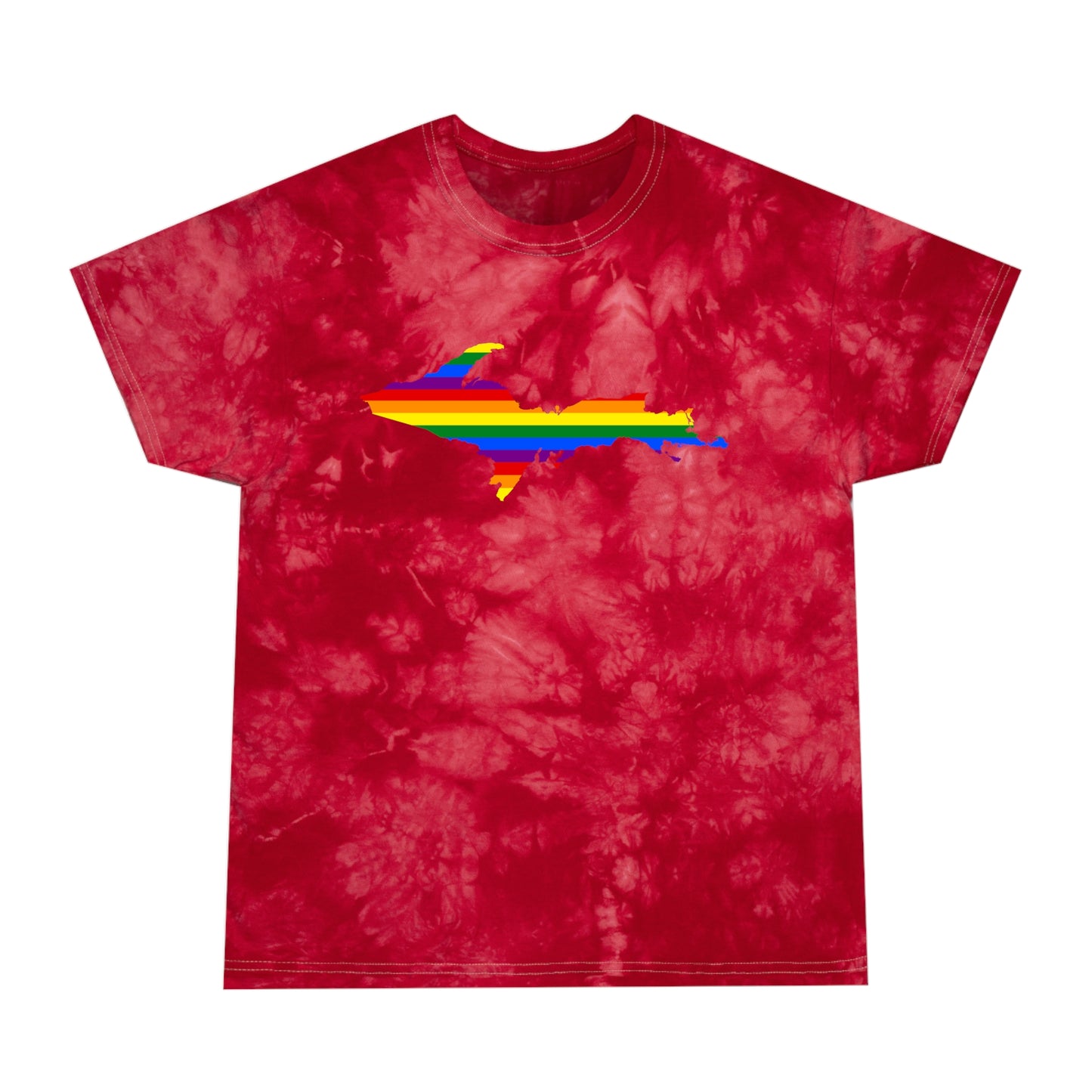 Michigan Upper Peninsula Tie-Dye T-Shirt (w/ UP Pride Flag) | Unisex Crystal