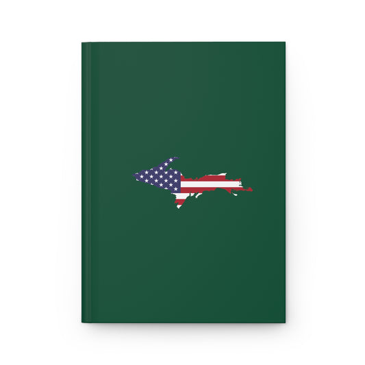 Michigan Upper Peninsula Hardcover Journal (w/ UP USA Flag) | Ruled - Superior Green
