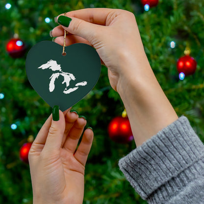 Great Lakes Christmas Ornament (Laconic Green) | Ceramic - 4 Shapes