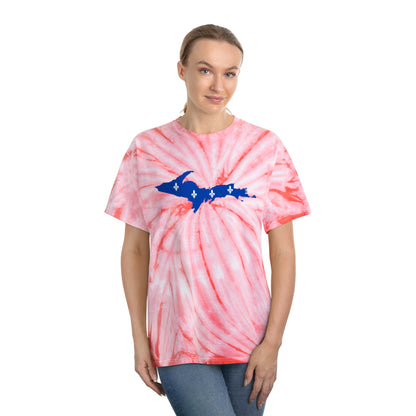 Michigan Upper Peninsula Tie-Dye T-Shirt (w/ UP Quebec Flag) | Unisex Cyclone