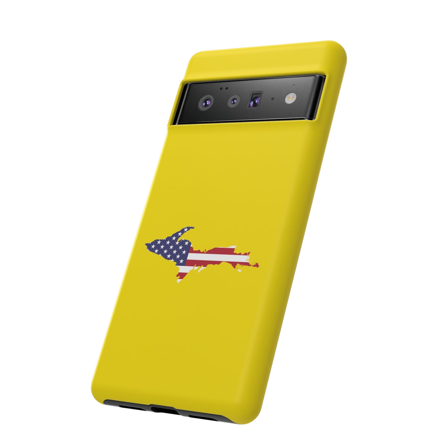 Michigan Upper Peninsula Tough Phone Case (Gadsen Yellow w/ UP USA Flag Outline) | Samsung & Pixel Android