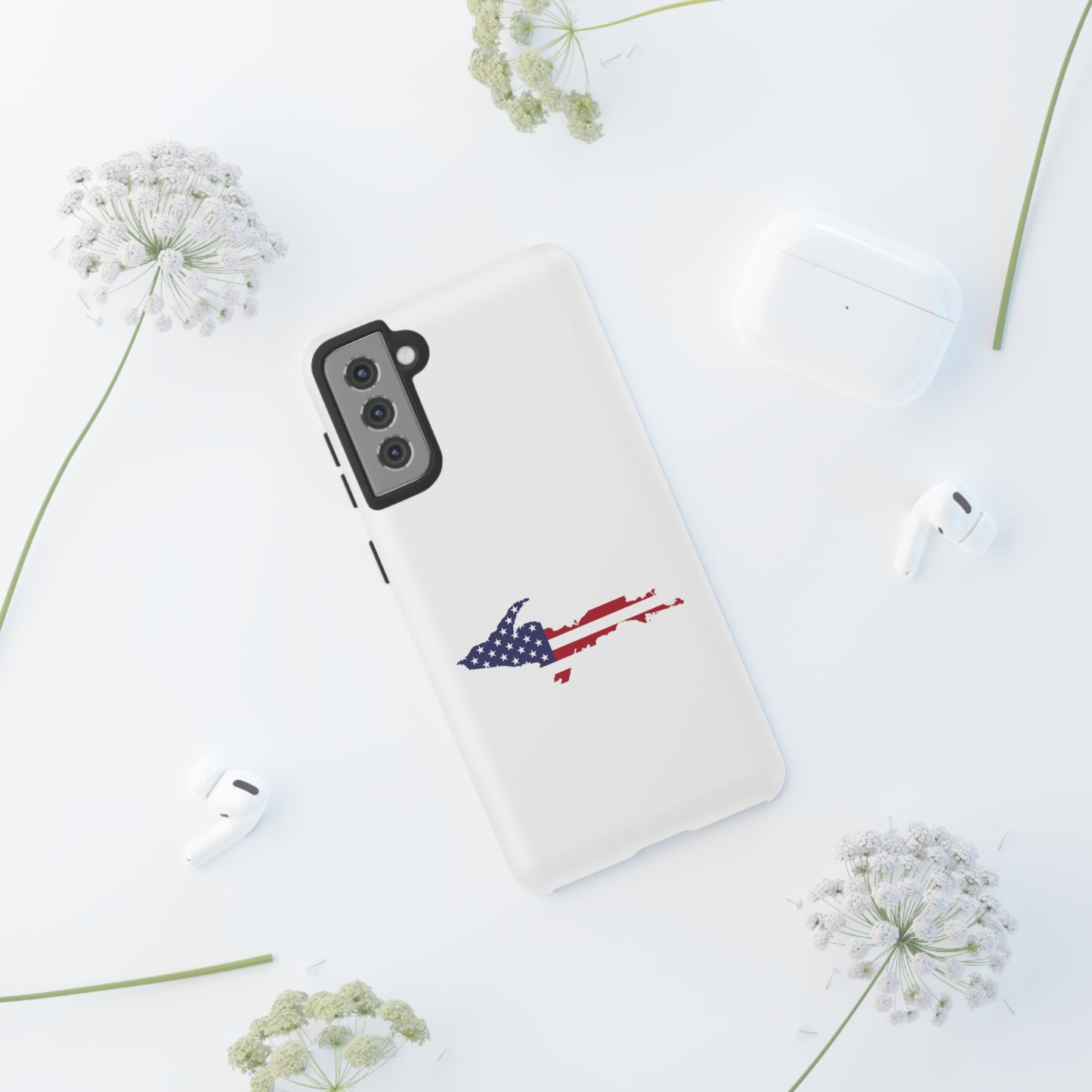 Michigan Upper Peninsula Tough Phone Case (w/ UP USA Flag Outline) | Samsung & Pixel Android