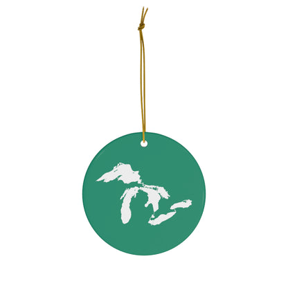 Great Lakes Christmas Ornament (Emerald Green) | Ceramic - 4 Shapes