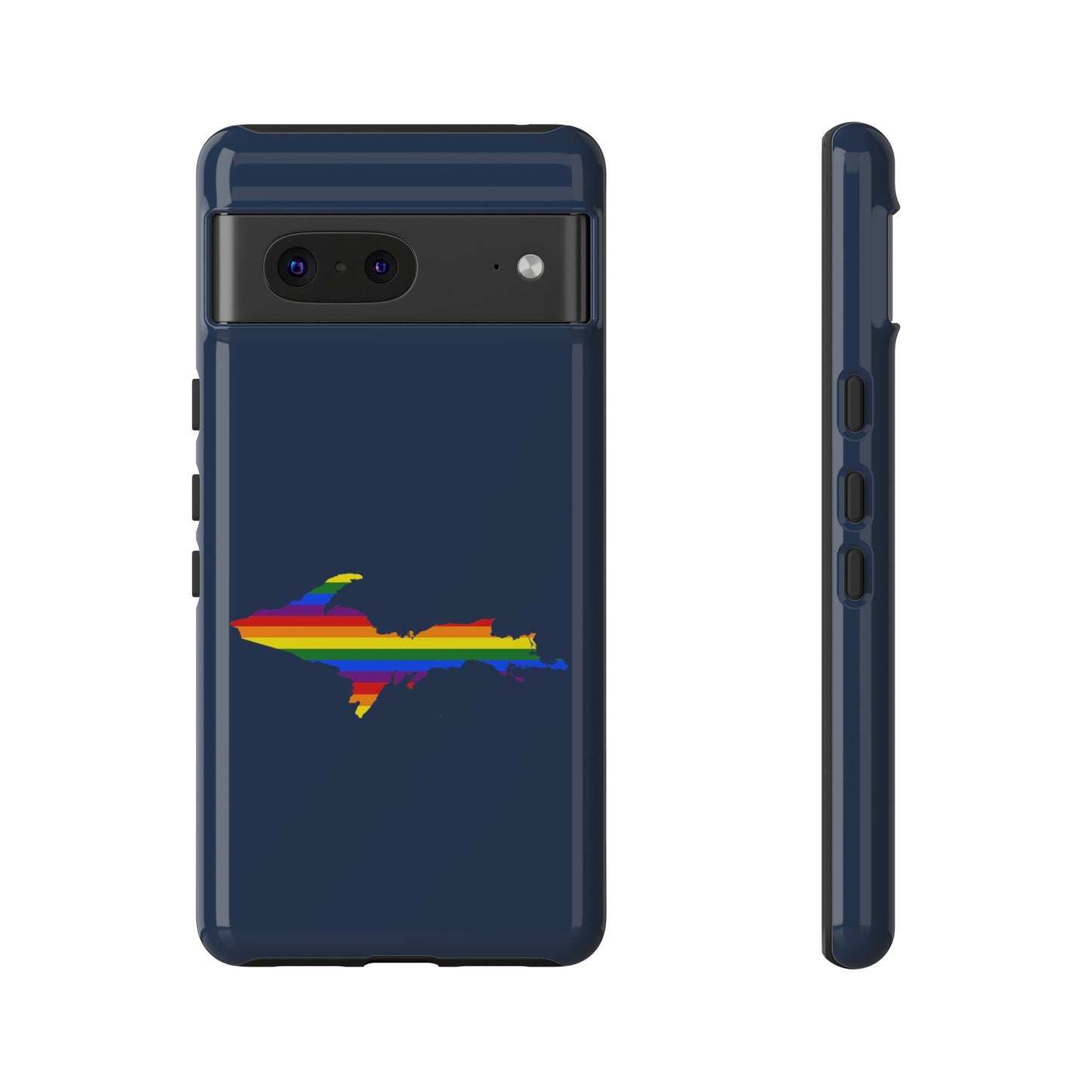 Michigan Upper Peninsula Tough Phone Case (Navy w/ UP Pride Flag Outline) | Samsung & Pixel Android