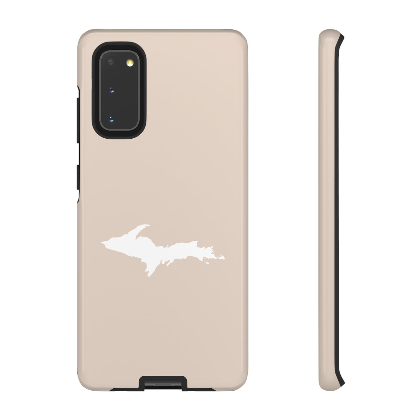 Michigan Upper Peninsula Tough Phone Case (White Pine Color w/ UP Outline) | Samsung & Pixel Android