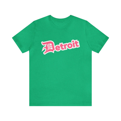 'Detroit' T-Shirt (Rhodochrosite Pink w/ Old English 'D') | Unisex Standard