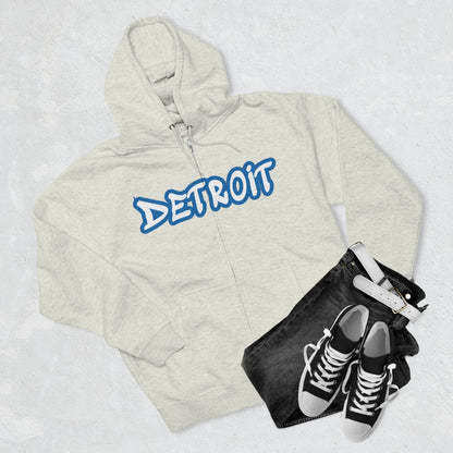 'Detroit' Hoodie (Azure Tag Font) | Unisex Full Zip