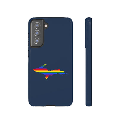 Michigan Upper Peninsula Tough Phone Case (Navy w/ UP Pride Flag Outline) | Samsung & Pixel Android