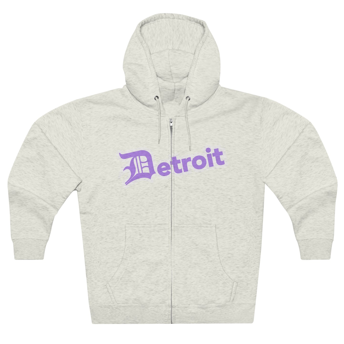 'Detroit' Hoodie (Lavender w/ Old English 'D') | Unisex Full Zip