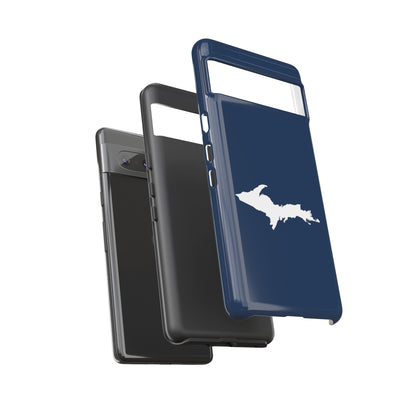 Michigan Upper Peninsula Tough Phone Case (Navy w/ White UP Outline) | Samsung & Pixel Android