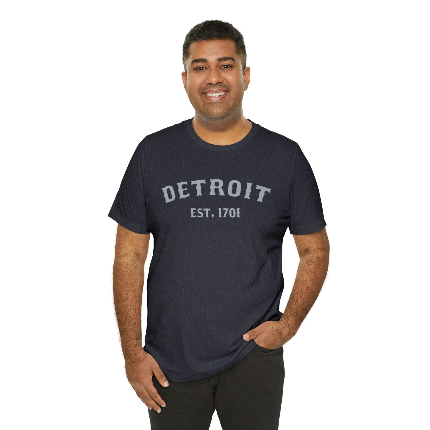 Detroit EST. 1701' T-Shirt (Silver Ballpark Font) | Unisex Standard