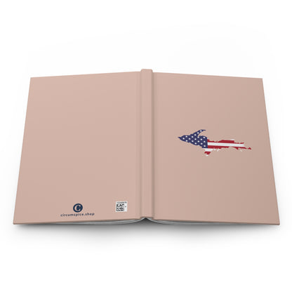 Michigan Upper Peninsula Hardcover Journal (w/ UP USA Flag) | Ruled - Rose Gold