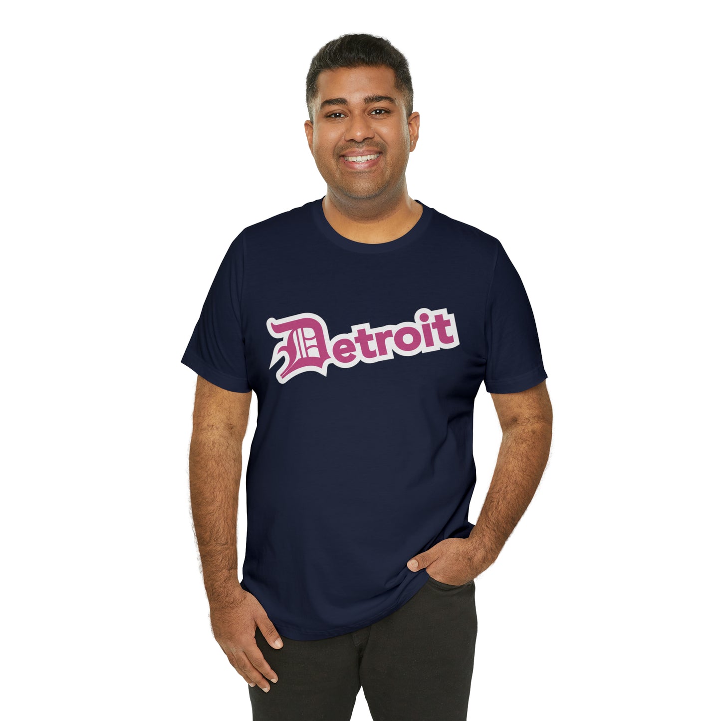 'Detroit' T-Shirt (Apple Blossom Pink w/ Old English 'D') | Unisex Standard