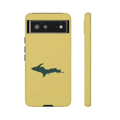 Michigan Upper Peninsula Tough Phone Case (Plum Yellow w/ Green UP Outline) | Samsung & Pixel Android