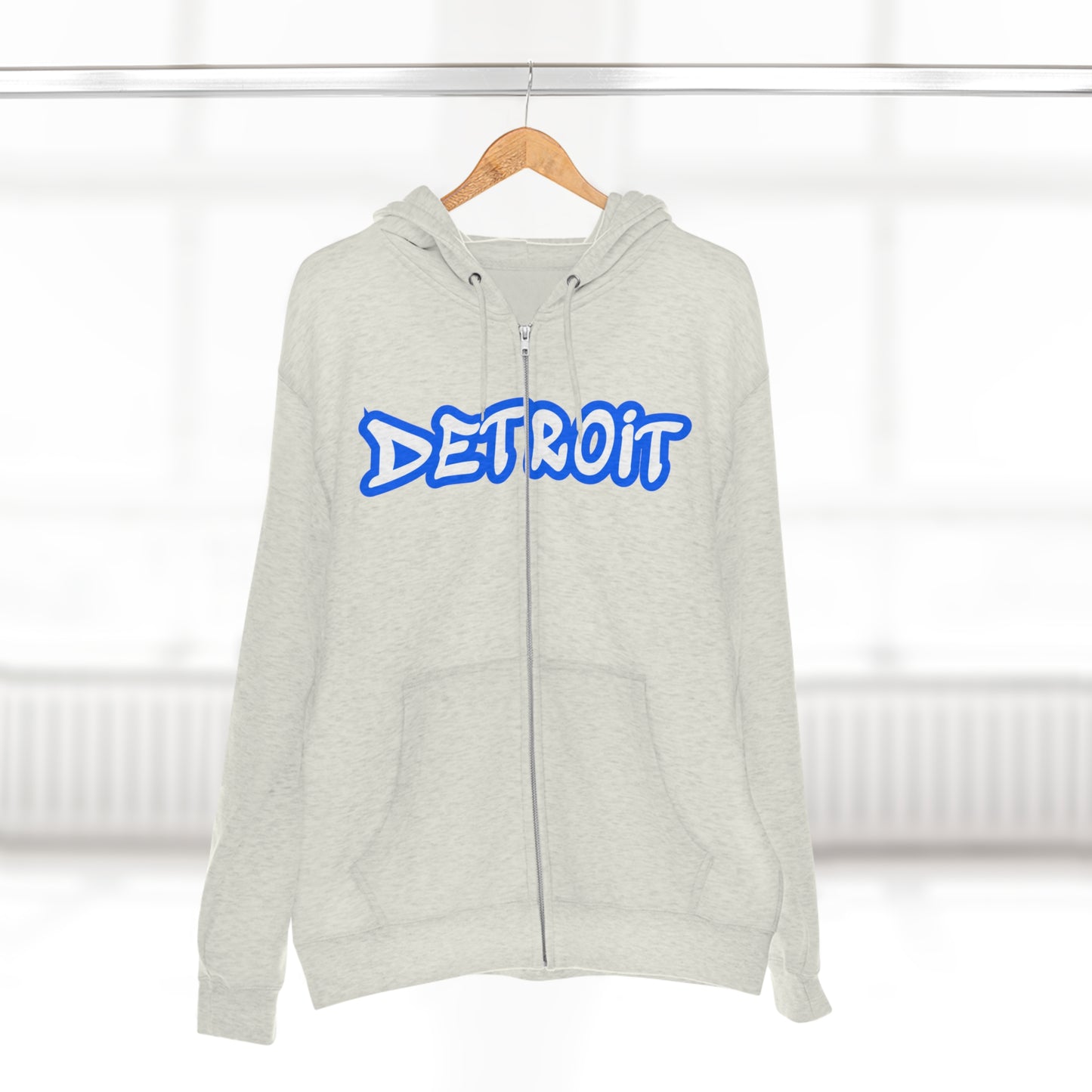 Detroit' Hoodie (Motor Town Blue Tag Font) | Unisex Full Zip