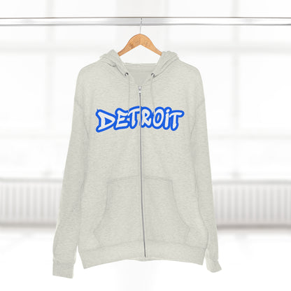 Detroit' Hoodie (Motor Town Blue Tag Font) | Unisex Full Zip