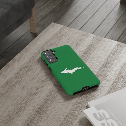 Michigan Upper Peninsula Tough Phone Case (Mackinac Bridge Green w/ UP Outline) | Samsung & Pixel Android