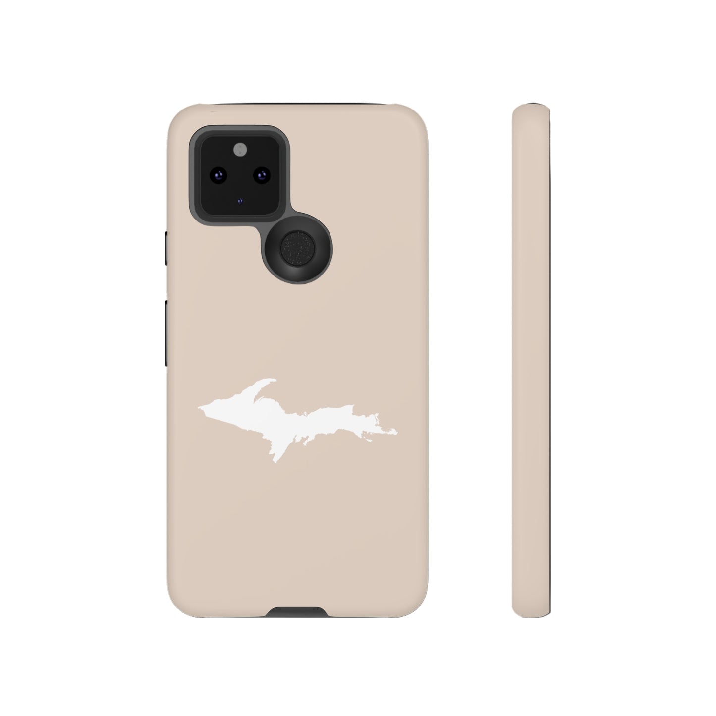 Michigan Upper Peninsula Tough Phone Case (White Pine Color w/ UP Outline) | Samsung & Pixel Android