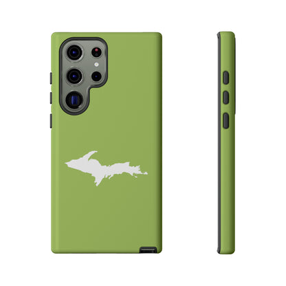 Michigan Upper Peninsula Tough Phone Case (Gooseberry Green w/ UP Outline) | Samsung & Pixel Android