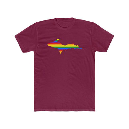 Michigan Upper Peninsula T-Shirt (w/ UP Pride Flag Outline) | Men's Fitted