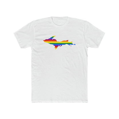 Michigan Upper Peninsula T-Shirt (w/ UP Pride Flag Outline) | Men's Fitted