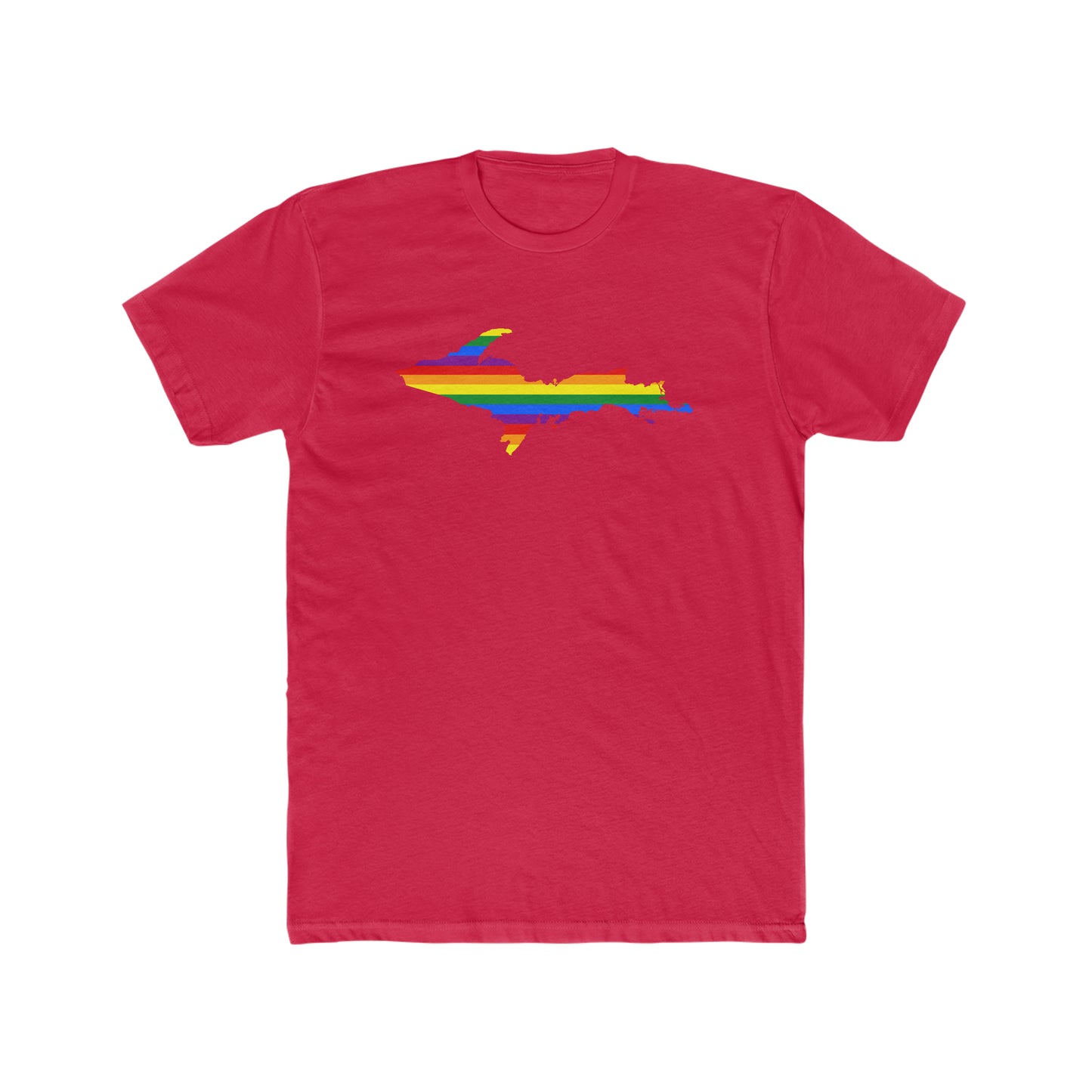 Michigan Upper Peninsula T-Shirt (w/ UP Pride Flag Outline) | Men's Fitted