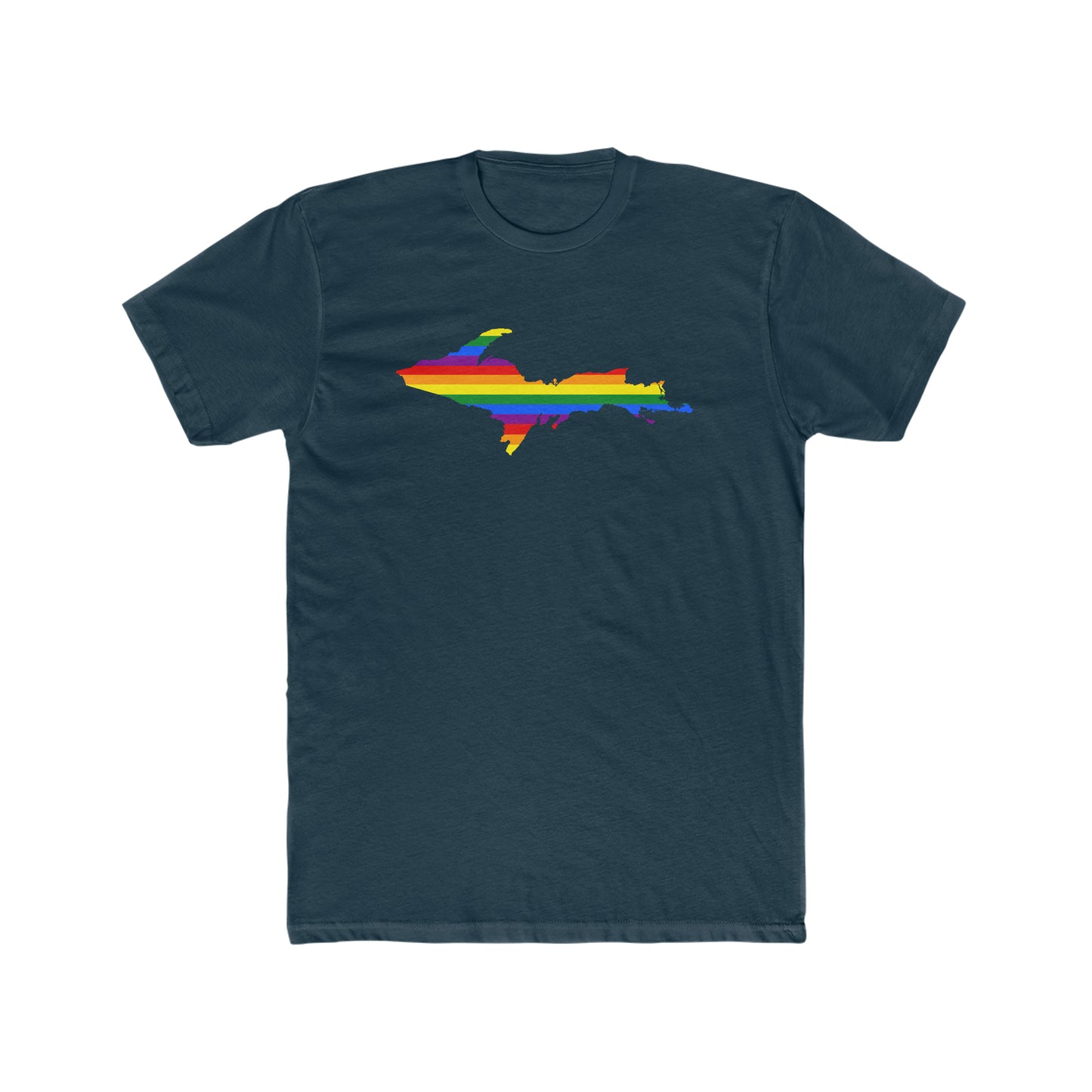 Michigan Upper Peninsula T-Shirt (w/ UP Pride Flag Outline) | Men's Fitted