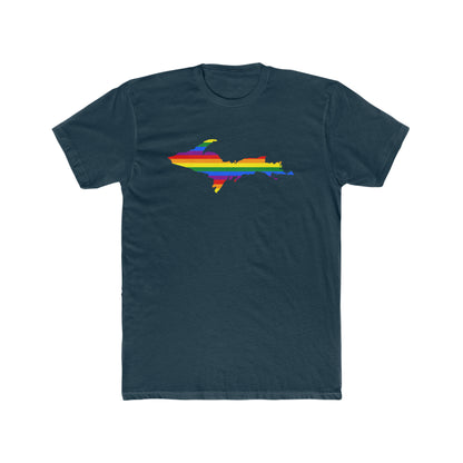 Michigan Upper Peninsula T-Shirt (w/ UP Pride Flag Outline) | Men's Fitted