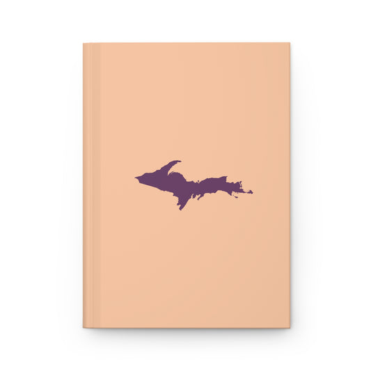 Michigan Upper Peninsula Hardcover Journal (Peach w/ Plum Outline) | Ruled - 150pgs