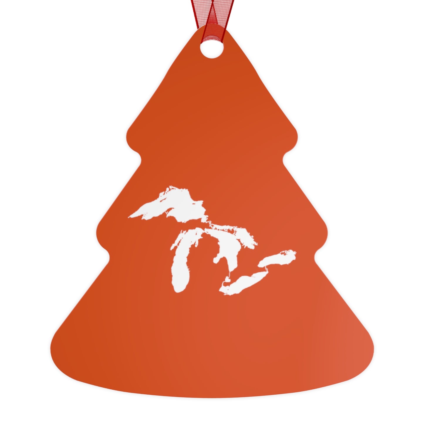 Great Lakes Christmas Ornament | Metal - Maple Leaf Orange