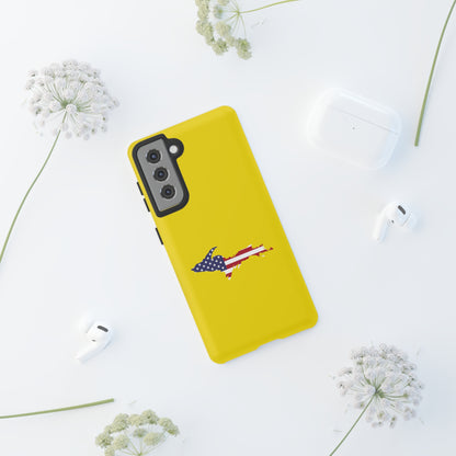 Michigan Upper Peninsula Tough Phone Case (Gadsen Yellow w/ UP USA Flag Outline) | Samsung & Pixel Android