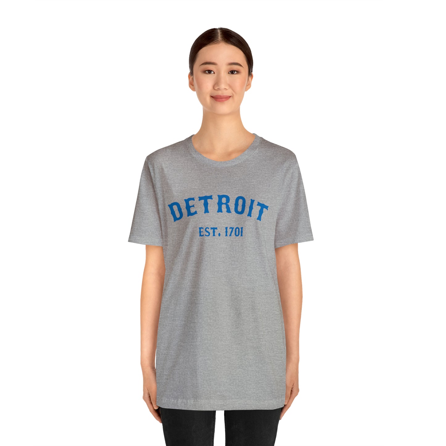 'Detroit EST. 1701' T-Shirt (Azure Ballpark Font) | Unisex Standard