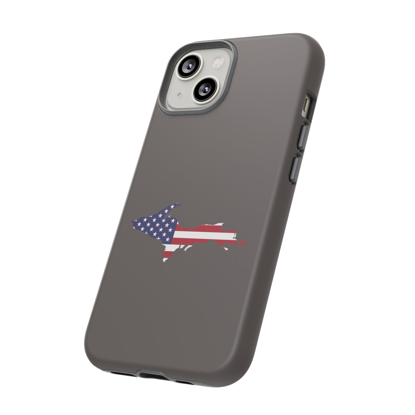 Michigan Upper Peninsula Tough Phone Case (Warren Tank Grey w/ UP USA Outline) | Apple iPhone