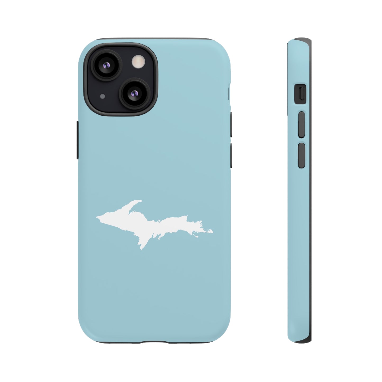 Michigan Upper Peninsula Tough Phone Case ('58 Caddie Blue w/ UP Outline) | Apple iPhone