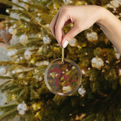 Great Lakes Christmas Ornament | Clear Glass - Cherryland Red