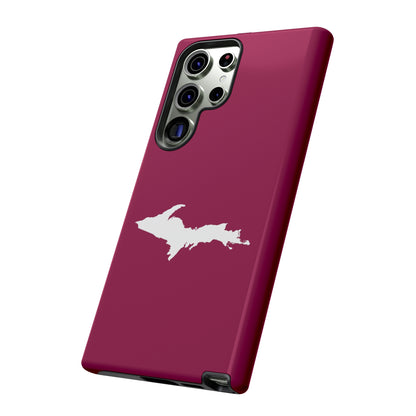 Michigan Upper Peninsula Tough Phone Case (Ruby Red w/ UP Outline) | Samsung & Pixel Android