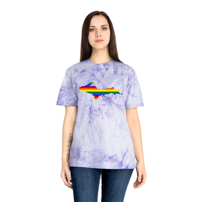 Michigan Upper Peninsula T-Shirt (w/ UP Pride Flag Outline) | Unisex Color Blast