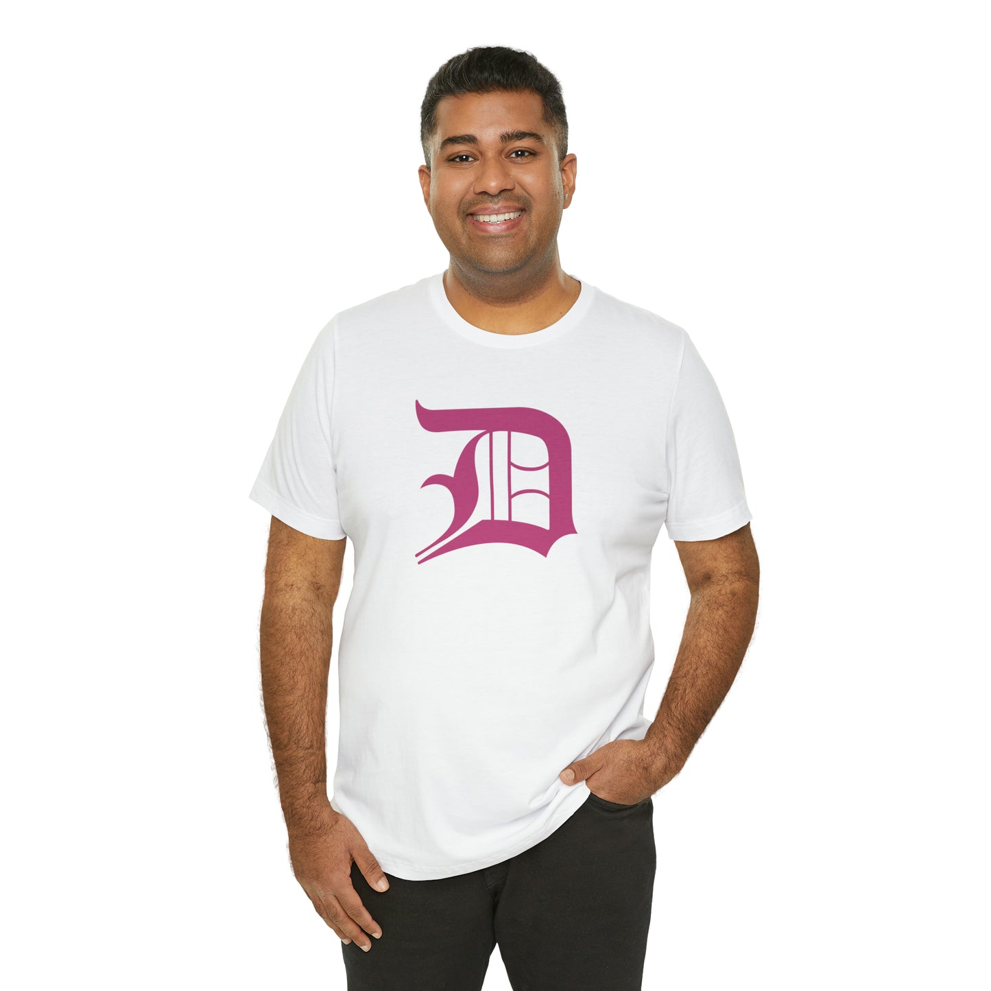 Detroit 'Old English D' T-Shirt (Apple Blossom Pink) | Unisex Standard